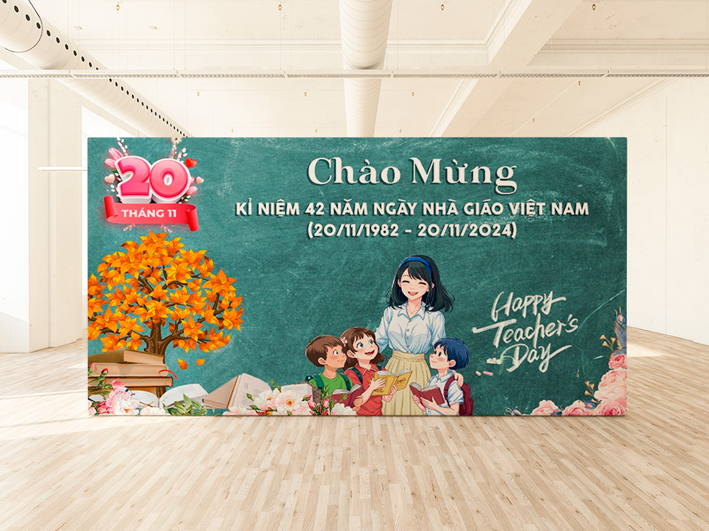 Đơn vị thiết kế và thi công backdrop 20/11 uy tín tại Hà Nội