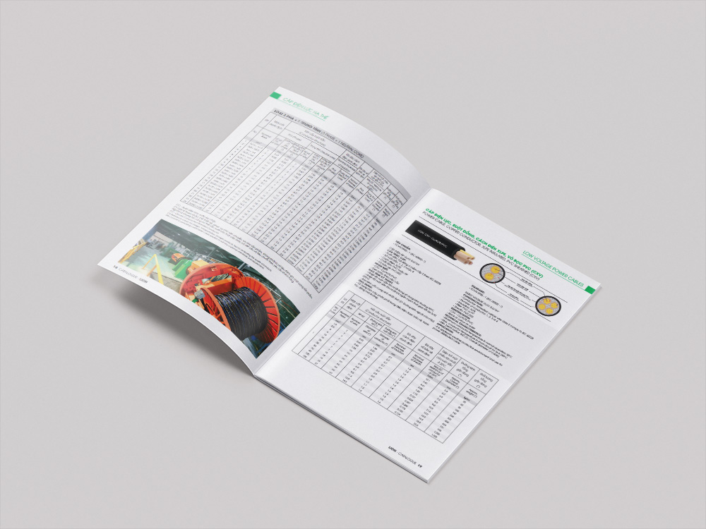Mẫu catalogue cáp điện