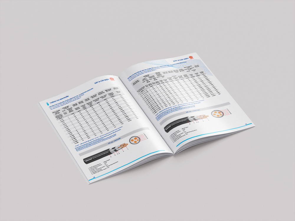 Mẫu catalogue cáp điện