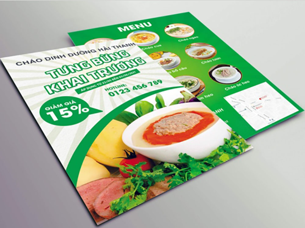 Mẫu Menu Cháo Dinh Dưỡng Đẹp