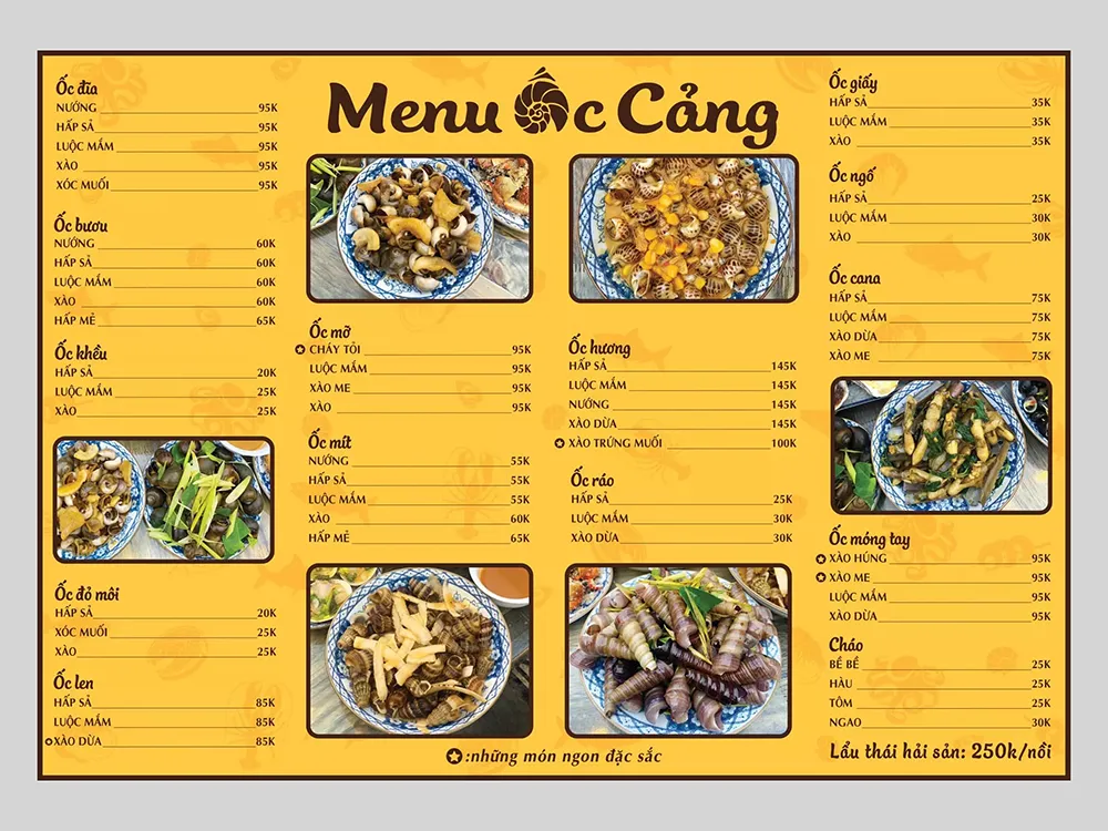 Vì Sao Menu Quán Ốc Quan Trọng?