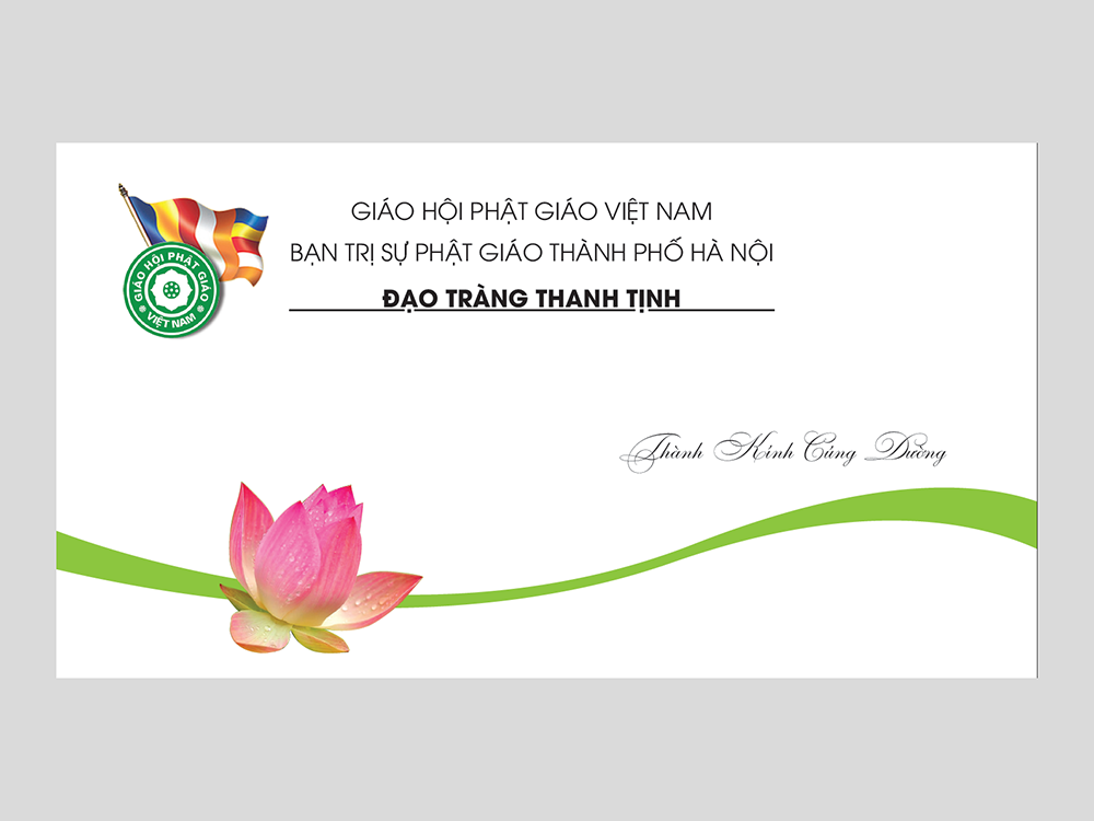 Mẫu phong bì Phật giáo hình hoa sen