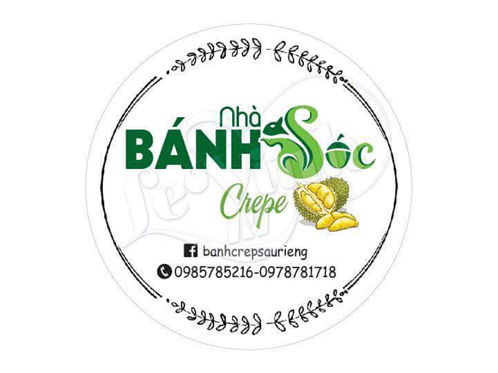 Mẫu Tem Dán Bao Bì Bánh Crepe Sầu Đẹp