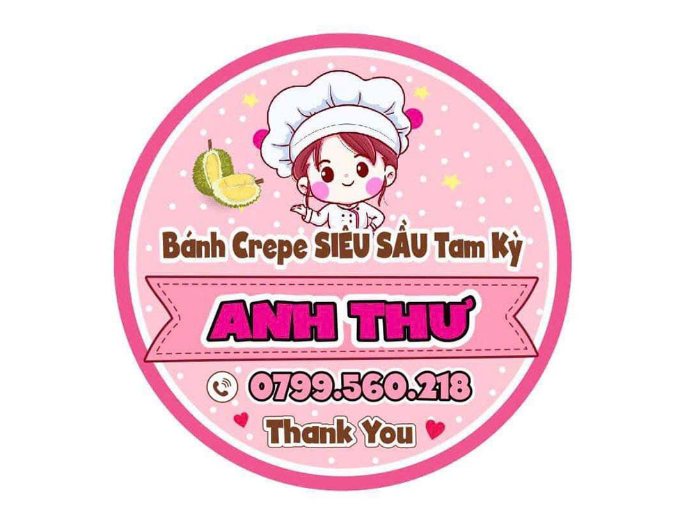 Mẫu Tem Dán Bao Bì Bánh Crepe Sầu Đẹp