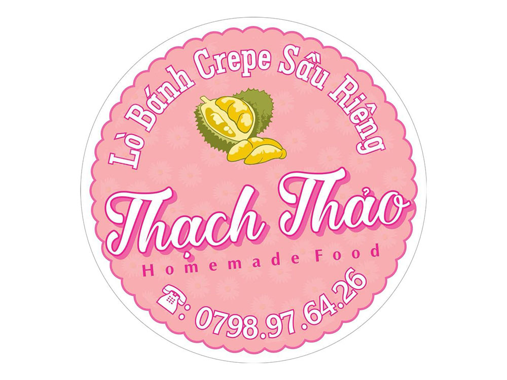 Mẫu Tem Dán Bao Bì Bánh Crepe Sầu Đẹp