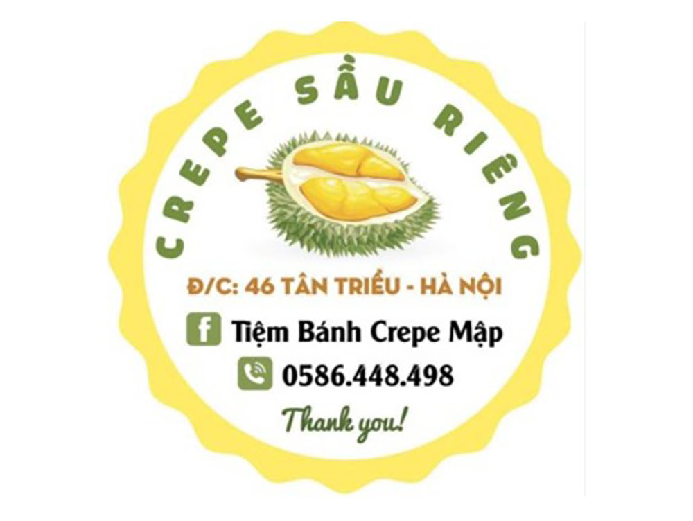 Mẫu Tem Dán Bao Bì Bánh Crepe Sầu Đẹp