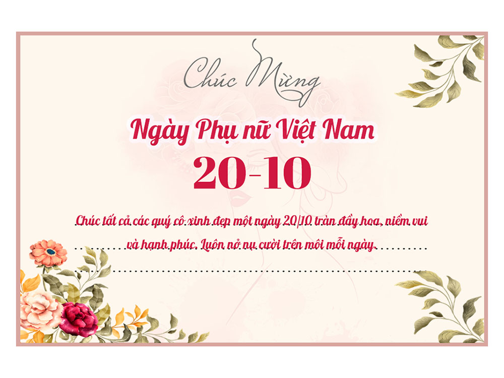 Mẫu thiệp 20/10 đẹp