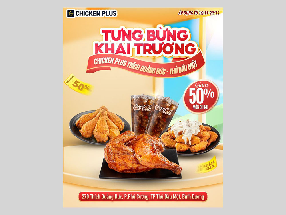 In tờ rơi gà rán tại Tân Nhật Minh