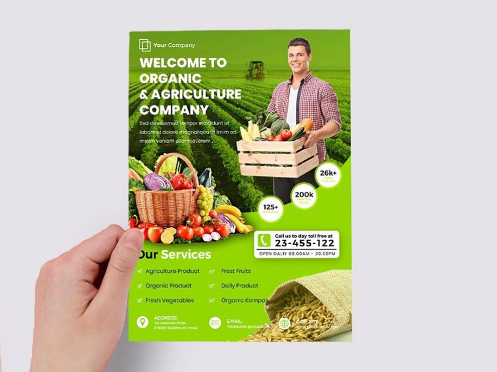 Mẫu tờ rơi quảng cáo rau sạch đẹp 