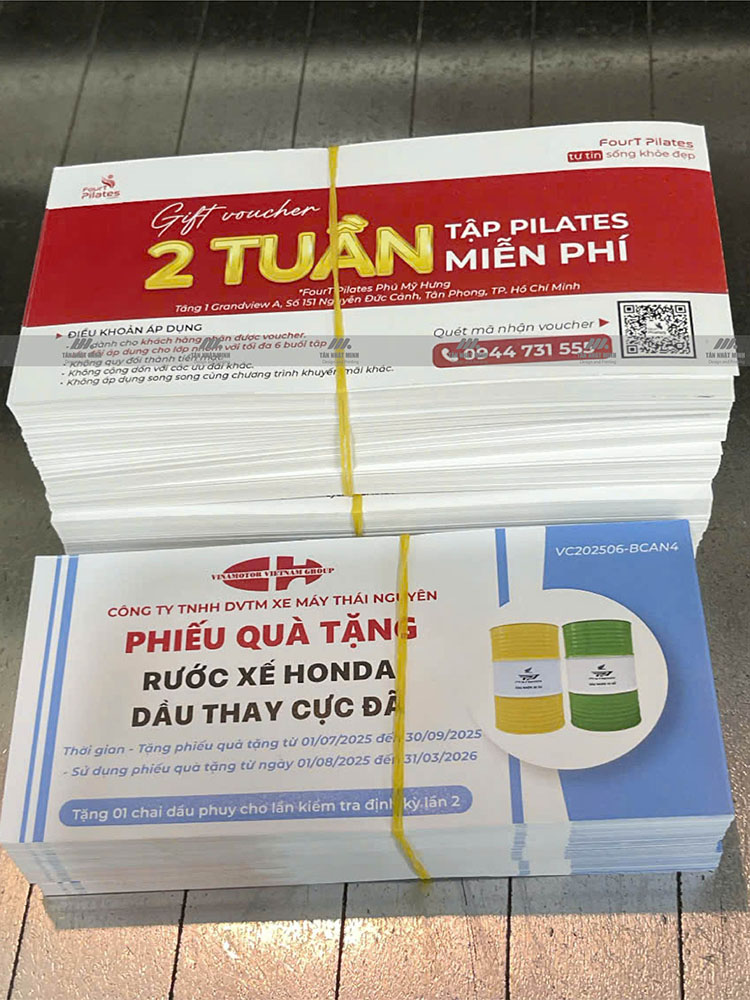 In voucher, phiếu quà tặng đẹp, giá rẻ