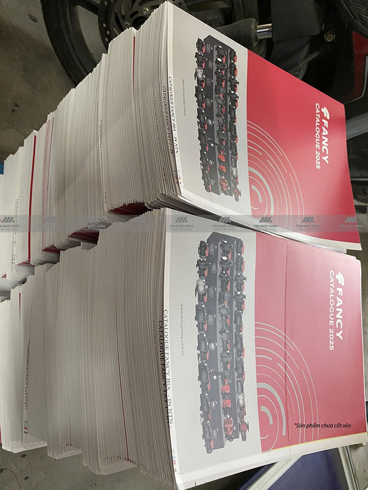 Hoàn thiện dự án in 1000 catalogue máy bơm Fancy