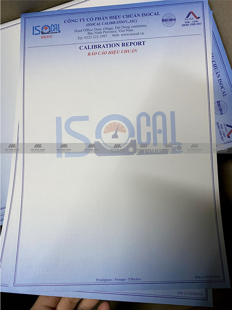 In 100.000 tiêu đề thư thương hiệu ISOCAL