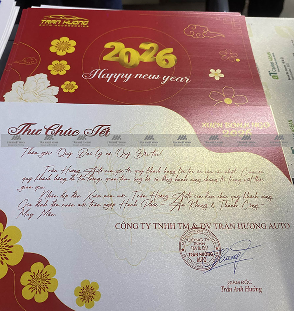 Lý do nên in thiệp – lì xì – phong bì Tết 2026 tại Tân Nhật Minh