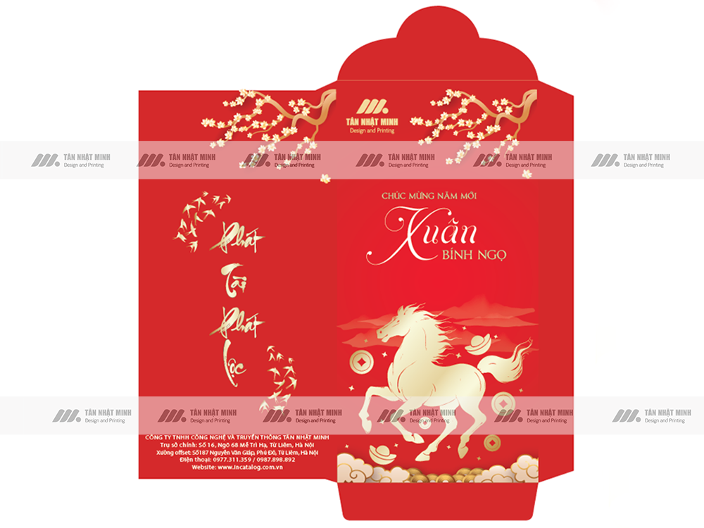 Mẫu lì xì 2026 tone đỏ sang trọng