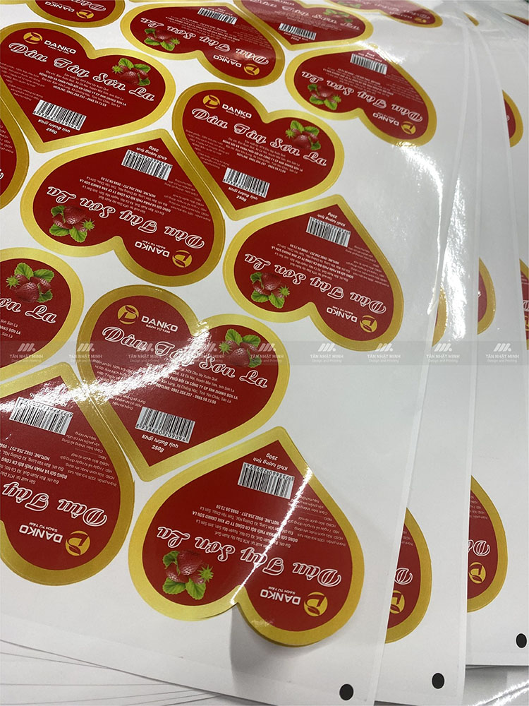 Tem dâu tây Sơn La hình trái tim đẹp