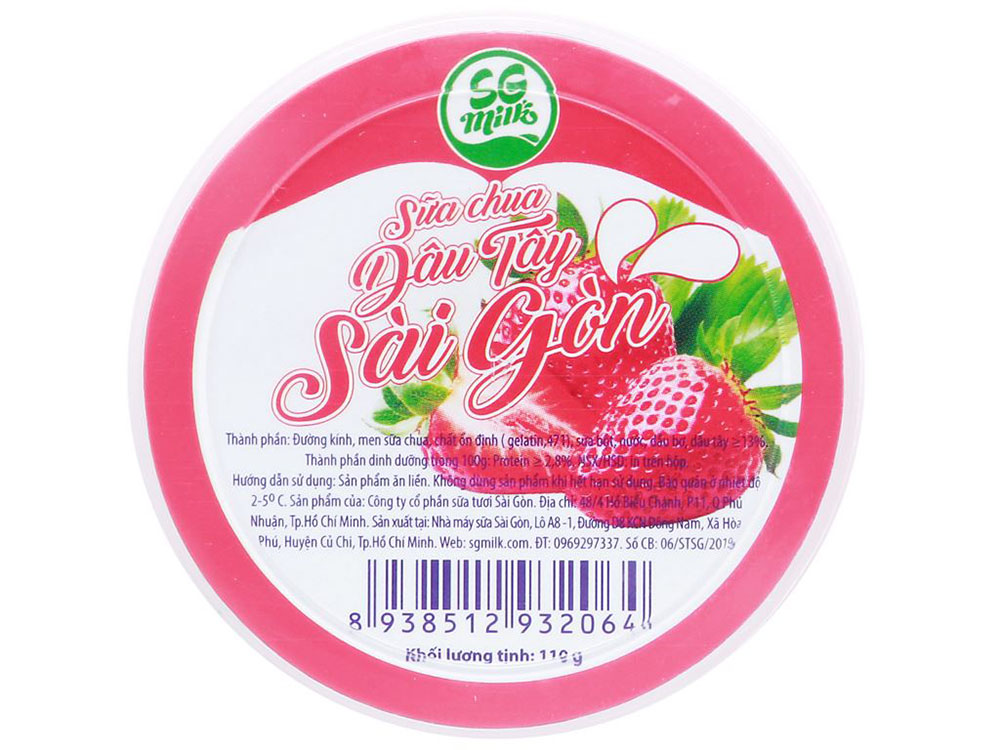 Mẫu tem sữa chua dâu tây đẹp, độc đáo